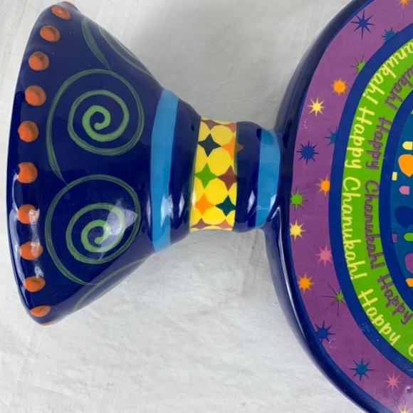 Colorful Ceramic Menorah Hanakah Jacob Rosenthal Judaica Collection F Timinsky - Picture 9 of 10